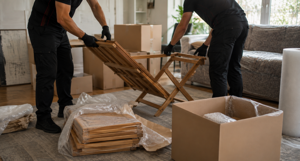 folding furniture before a move in sydney by expert packers in sydney